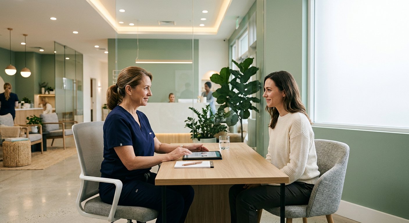 AI-generated healthcare & clinic mood imagery for this fictional design sample