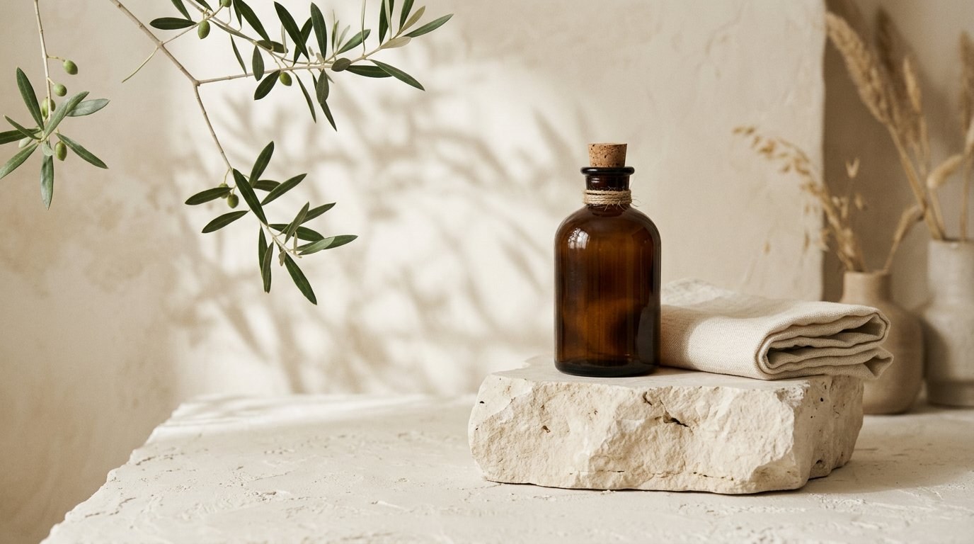AI-generated wellness & beauty mood imagery for this fictional design sample